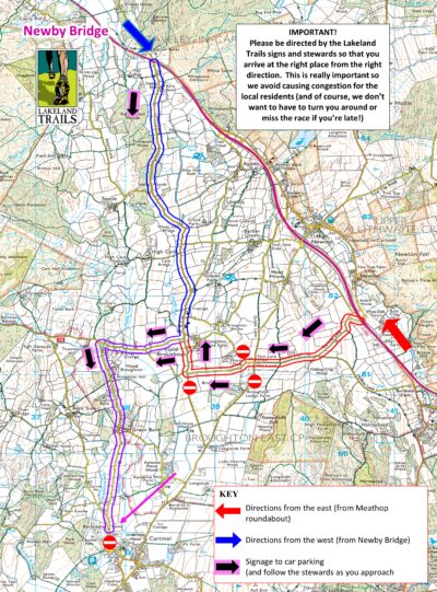 Cartmel parking route map